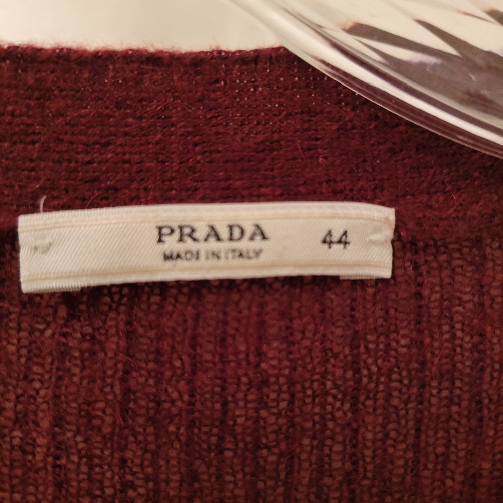 Prada Burgundy Mohair Cardigan